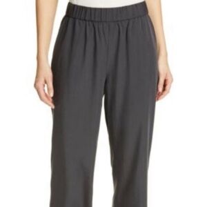 Eileen Fisher Lightweight Washable Stretch Crepe Pants, Small, Gray